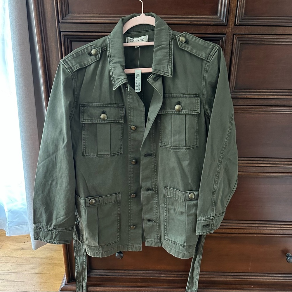 NWT Madewell Chino Safari Jacket in Faded Ivy - Picture 6 of 8